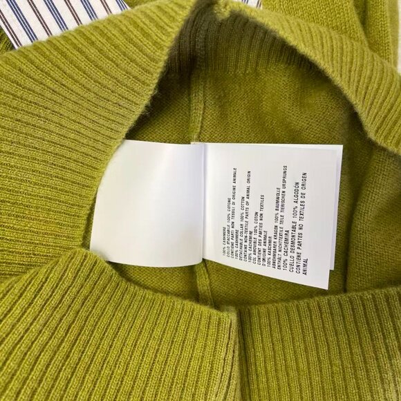 Miu Miu striped-collared knitted-logo cashmere cardigan - Picture 14 of 14